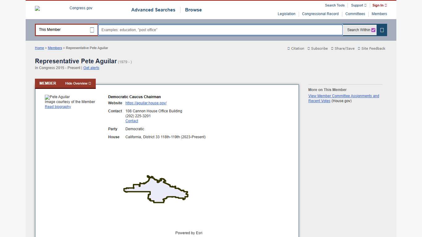 Pete Aguilar Congress.gov Library of Congress
